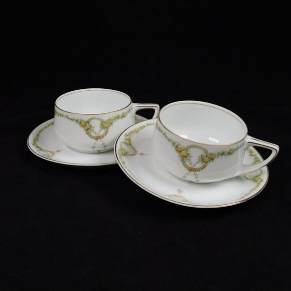 Lot of 2 Rosenthal Briar Rose Fine China Flat Cup  1 7/8" & Saucer Set Vintage - Picture 1 of 10